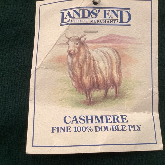 Lands' End Men's Dark Green Cashmere Crewneck Sweater Size XL NWT - Picture 5 of 9